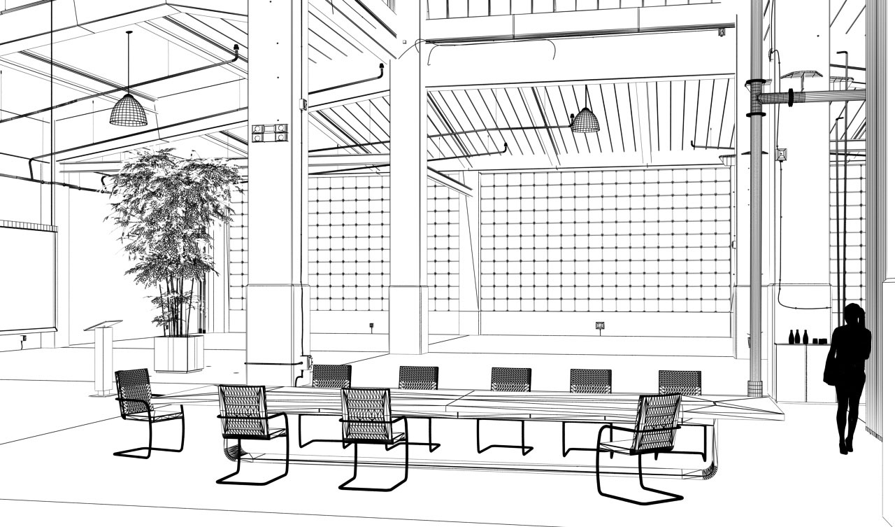 Rendering Konferenzraum Drahtgittermodell